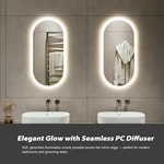 Miroir de salle de bain ovale à LED en polycarbonate