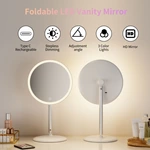 Miroir de courtoisie pliable de voyage avec LED