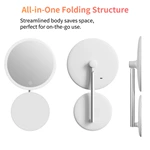 Miroir de courtoisie pliable de voyage avec LED