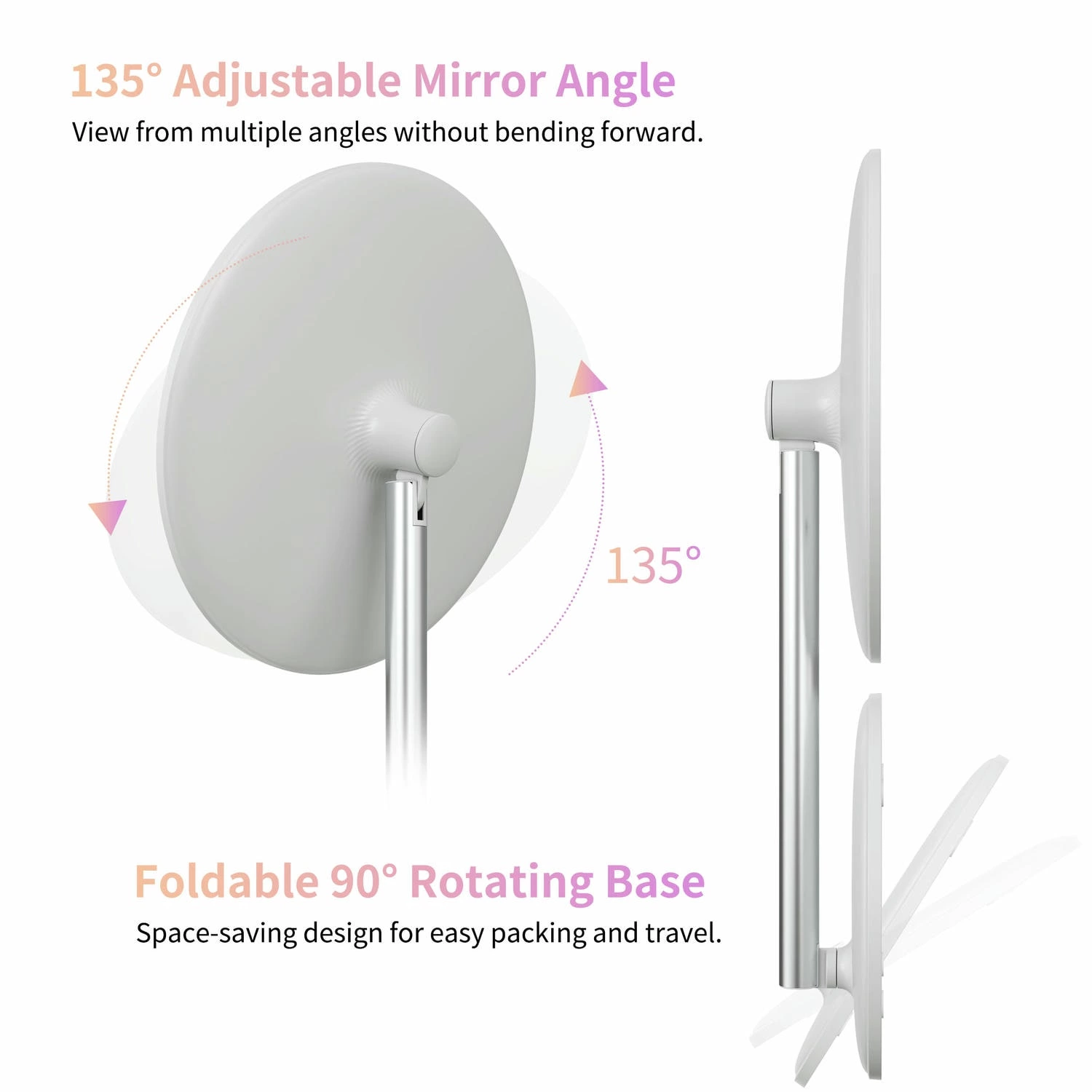 Draagbare opvouwbare spiegel