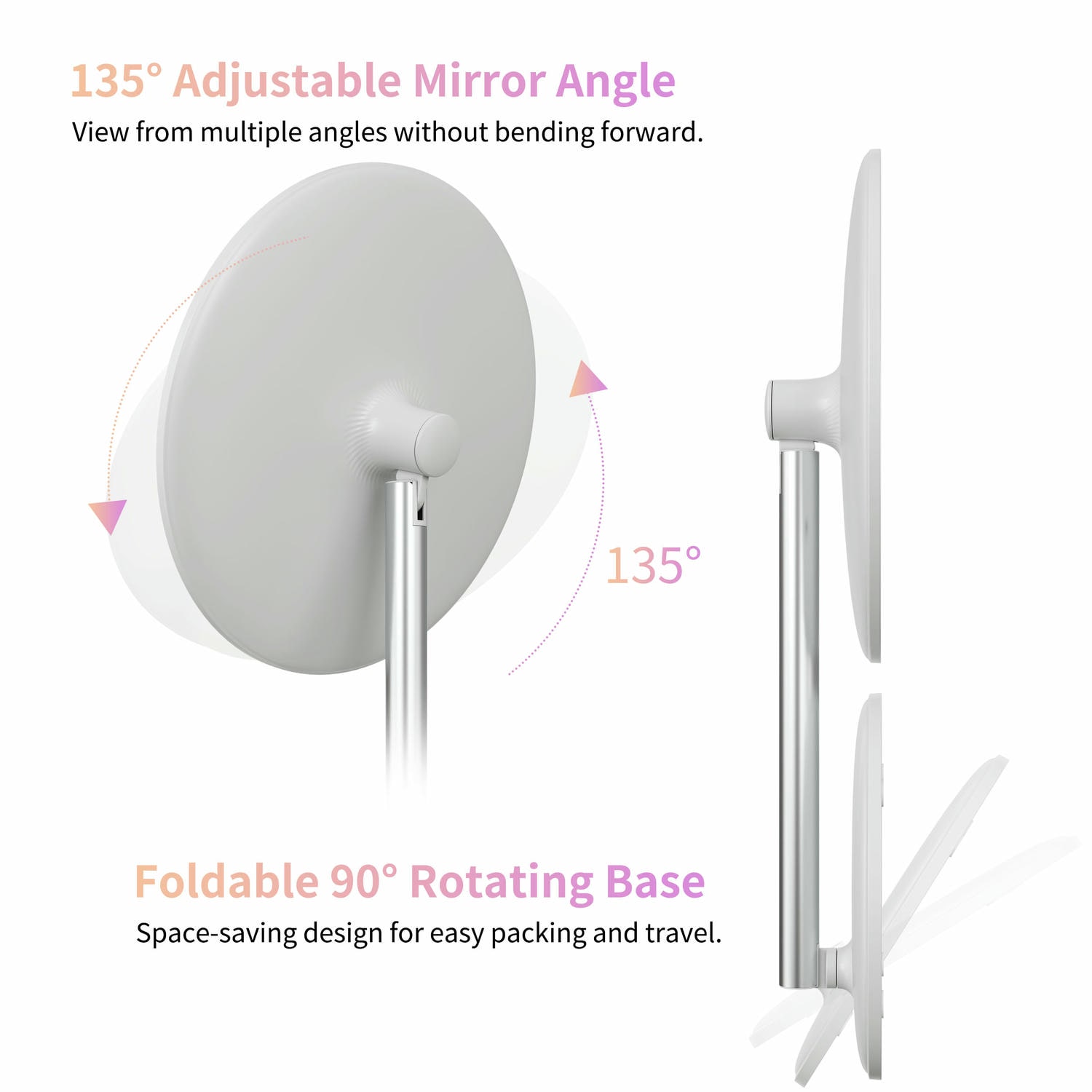 Travel Folding LED Vanity Mirror