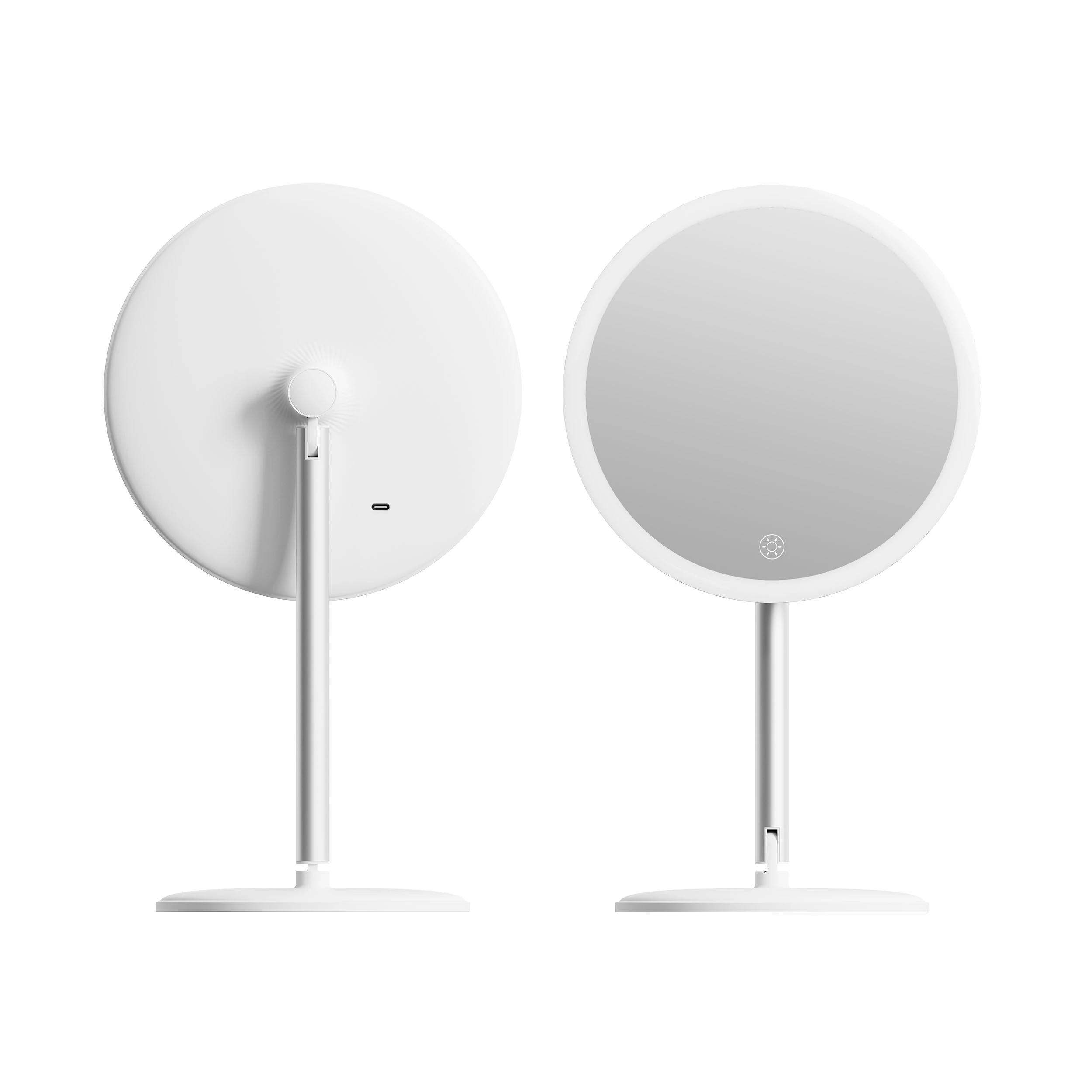 Miroir de courtoisie pliable de voyage avec LED