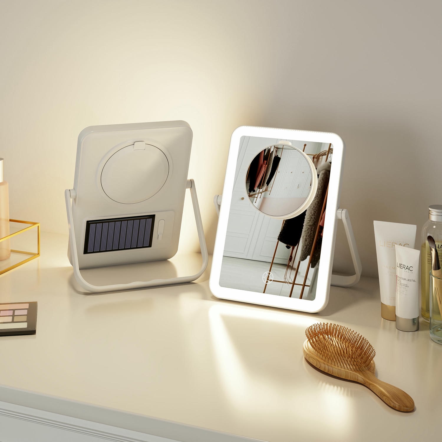 Solar LED Vanity Mirror