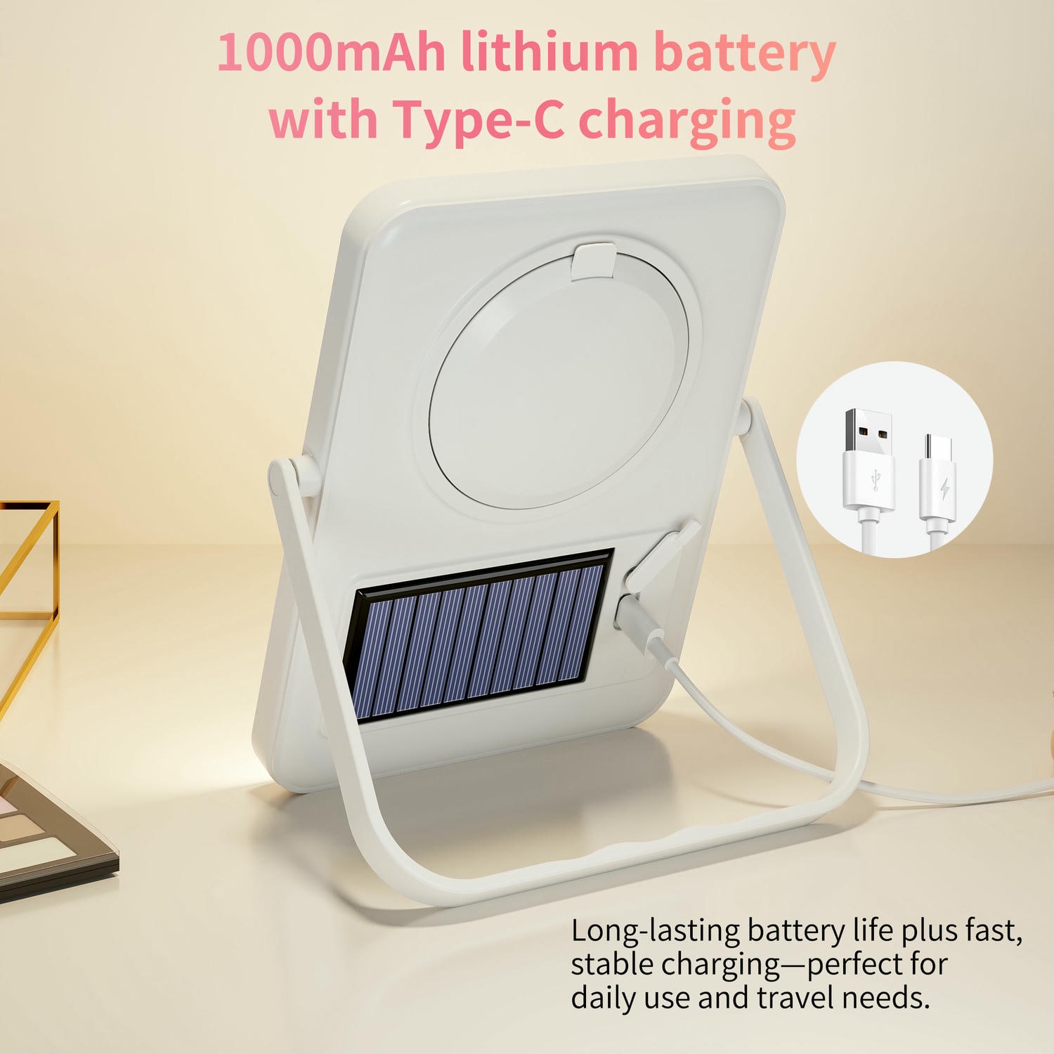 Solar LED Vanity Mirror