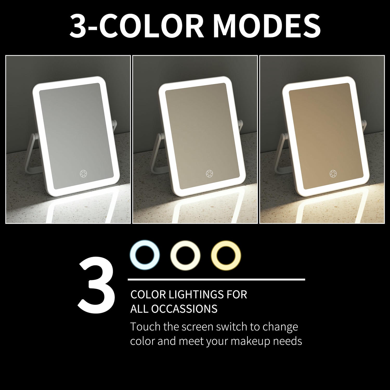 Solar LED Vanity Mirror