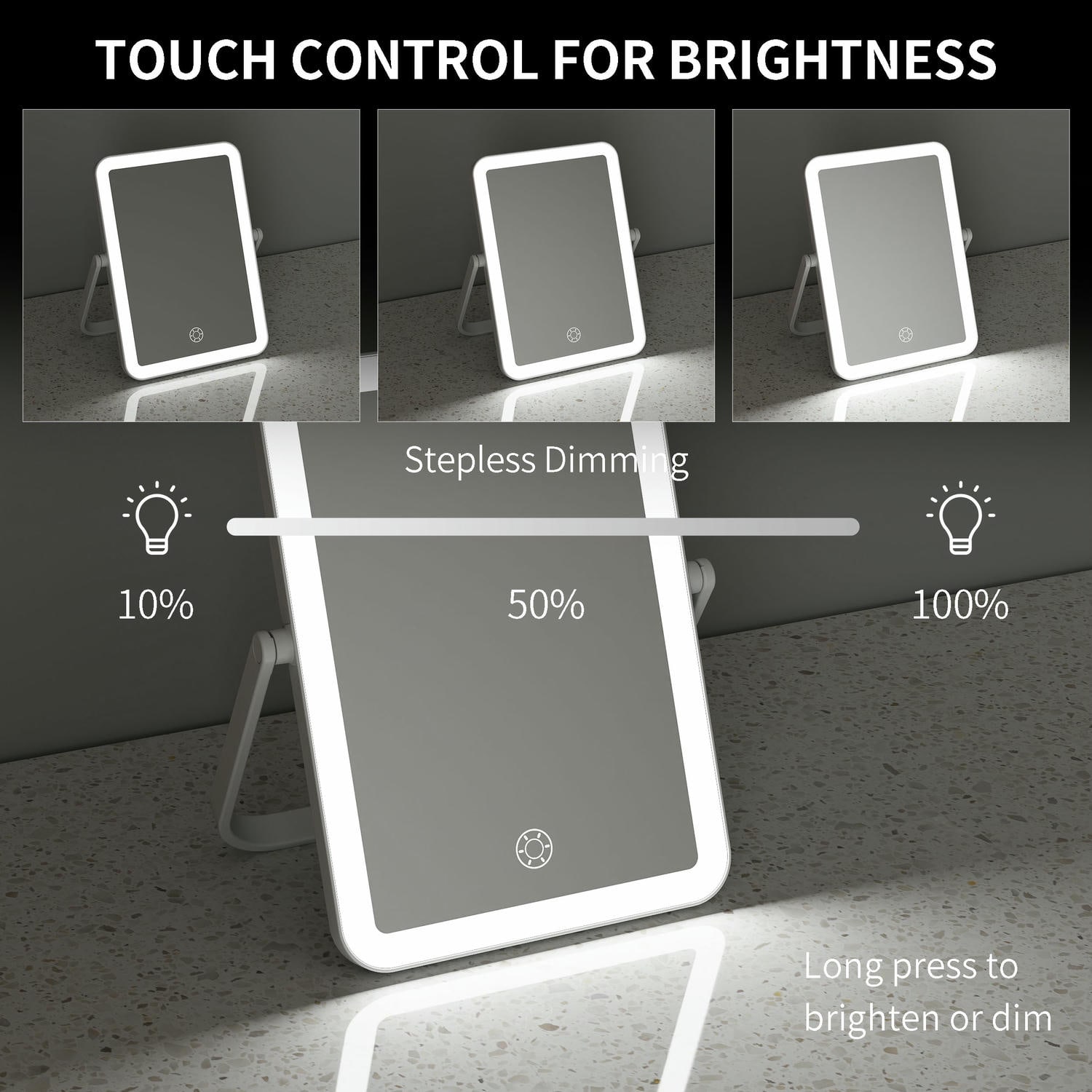 Solar LED Vanity Mirror