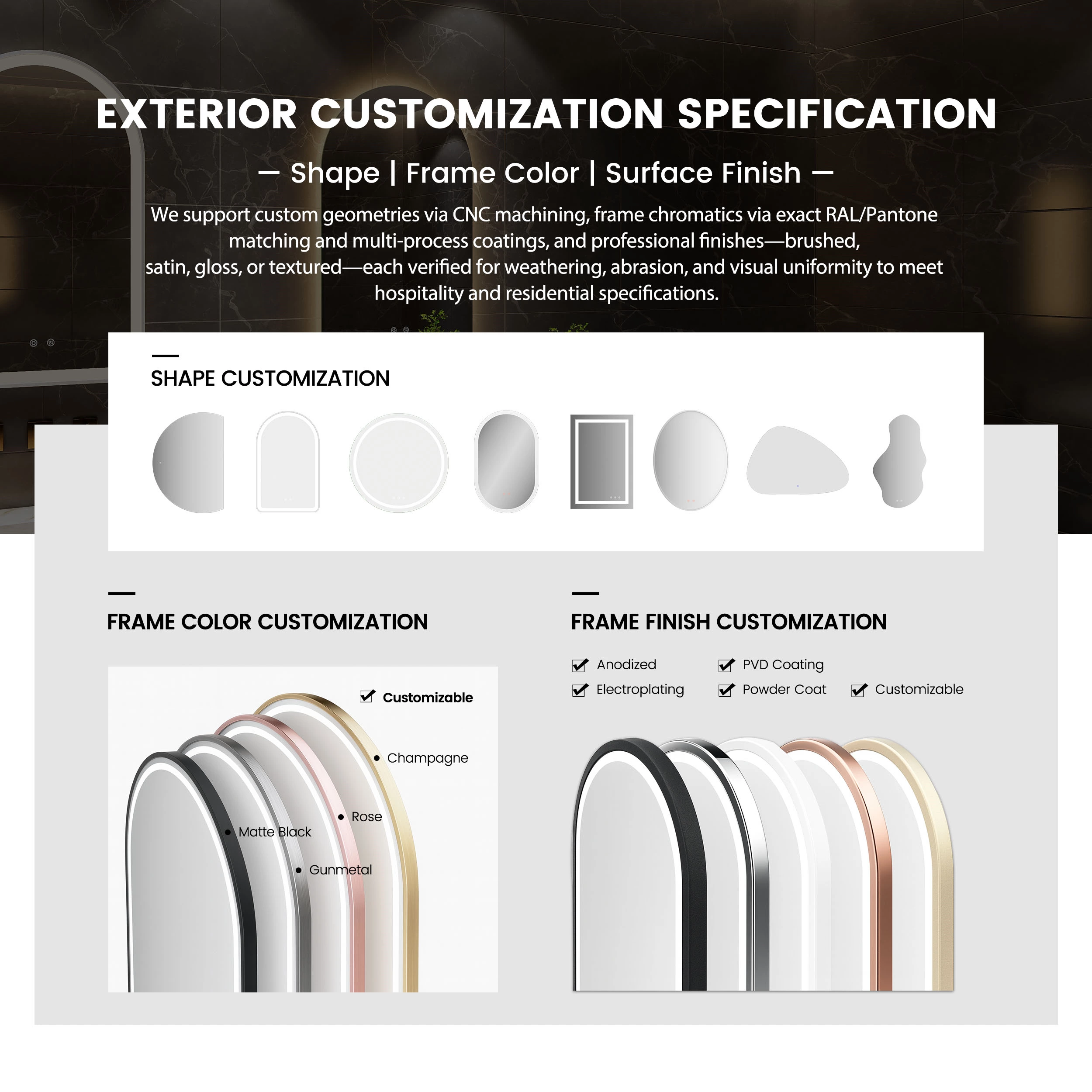 Oval Hanging LED Bathroom Mirror