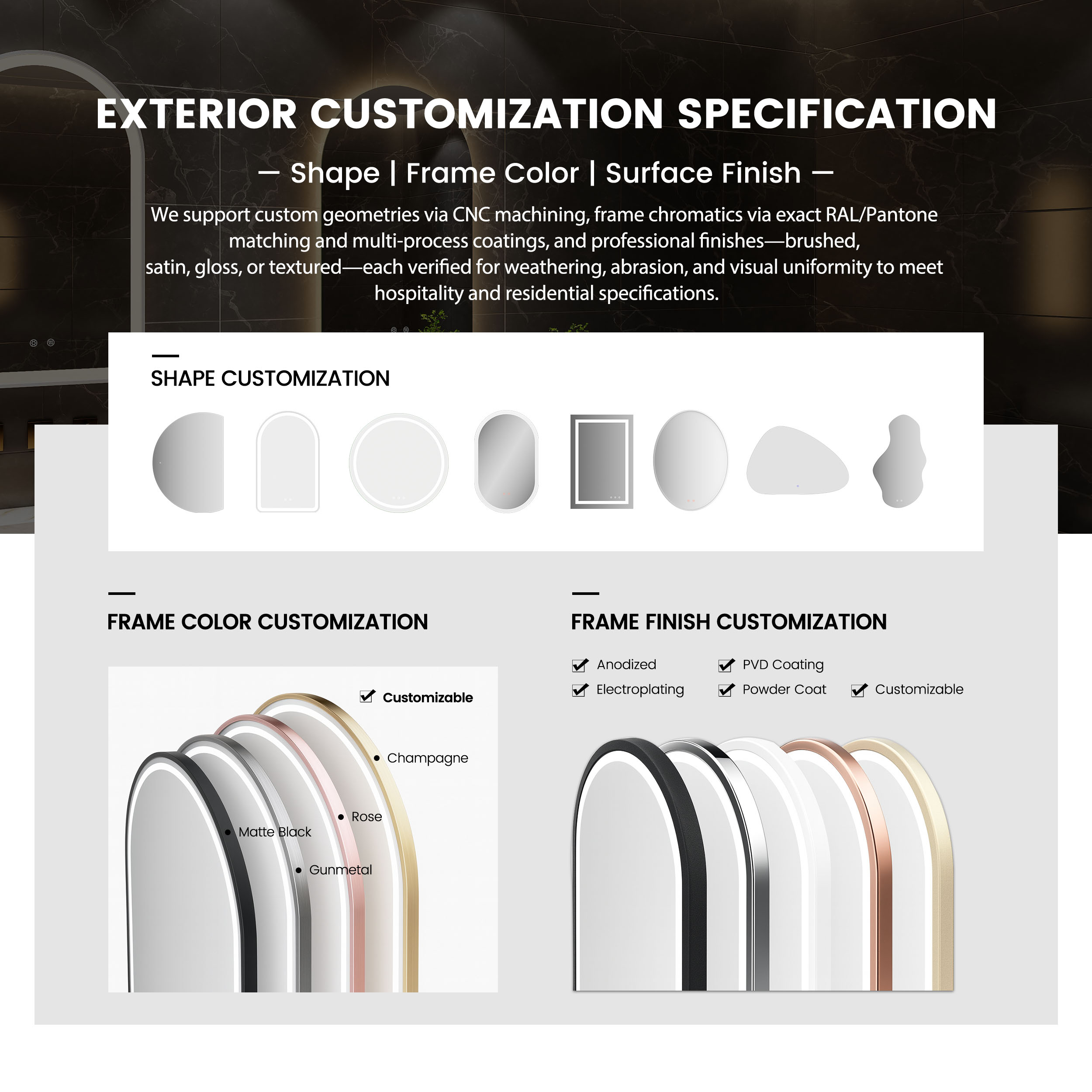 Oval Hanging LED Bathroom Mirror