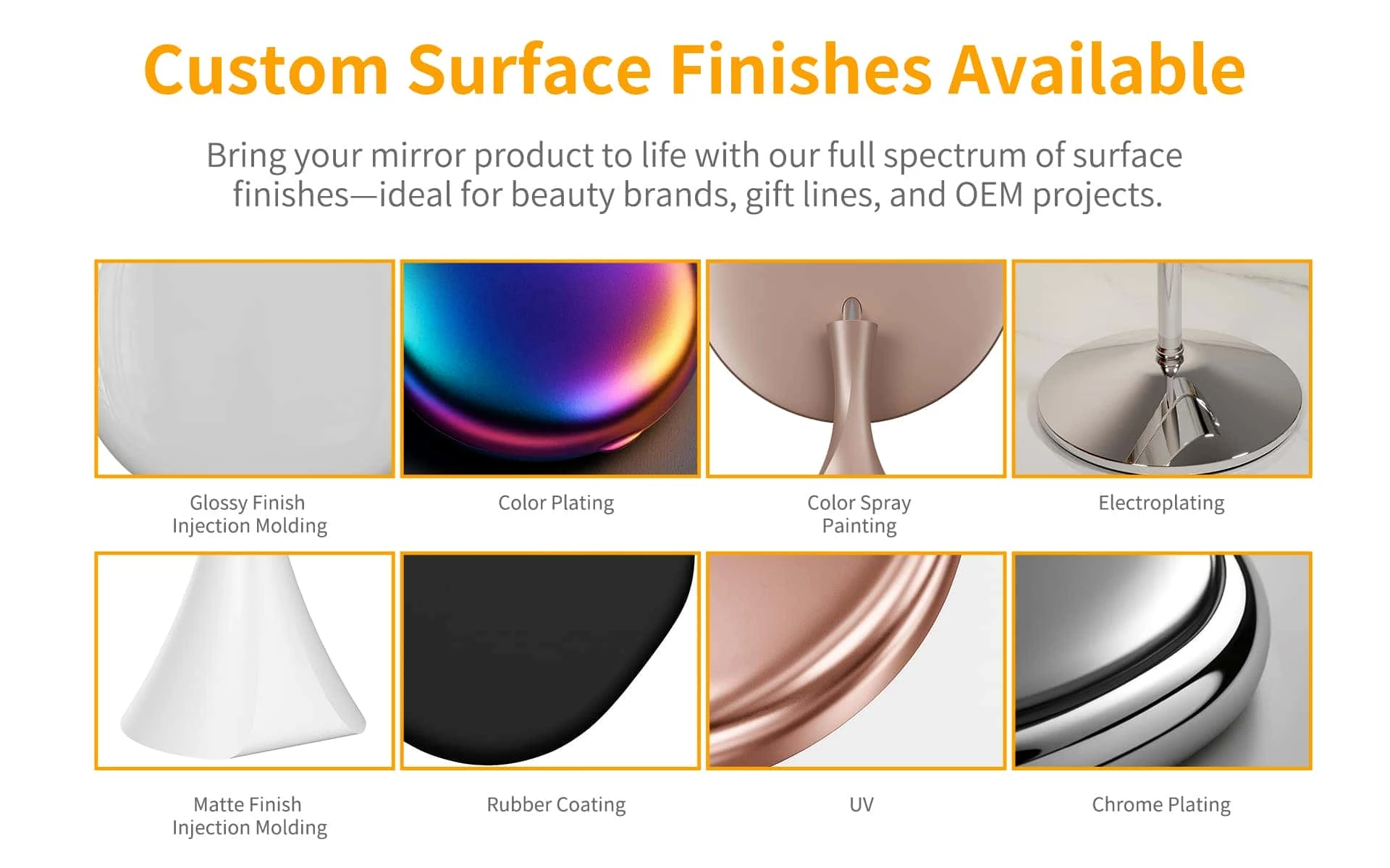 Aangepaste oppervlakteafwerkingen beschikbaar