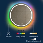 Miroir de salle de bain LED RGB
