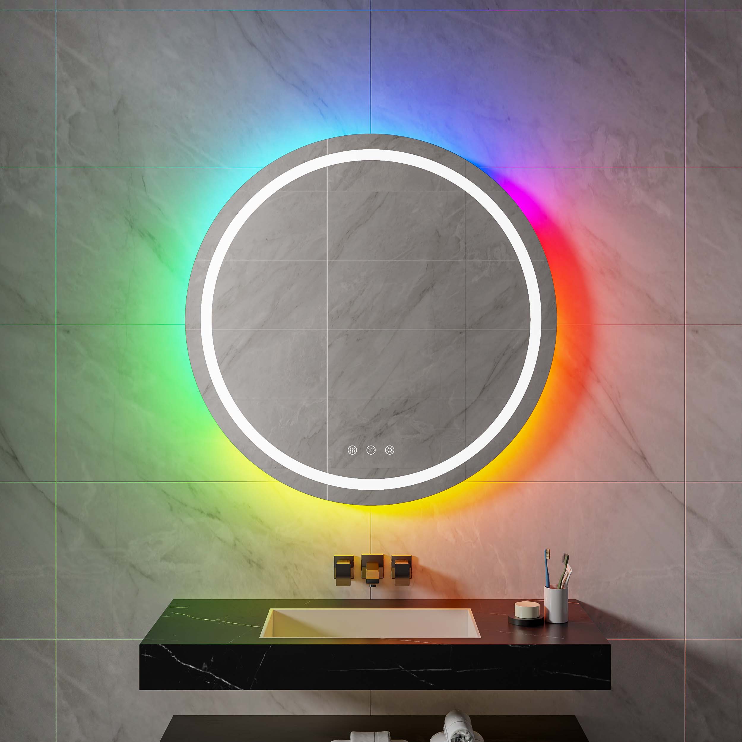 RGB LED Bathroom Mirror