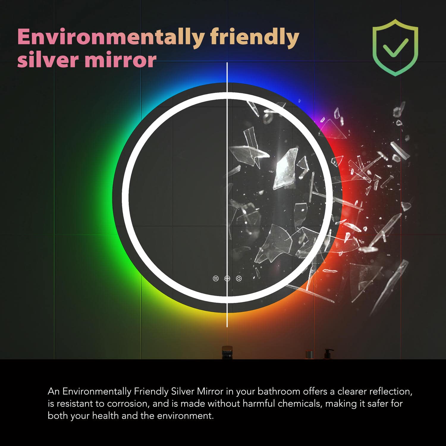 RGB LED Bathroom Mirror