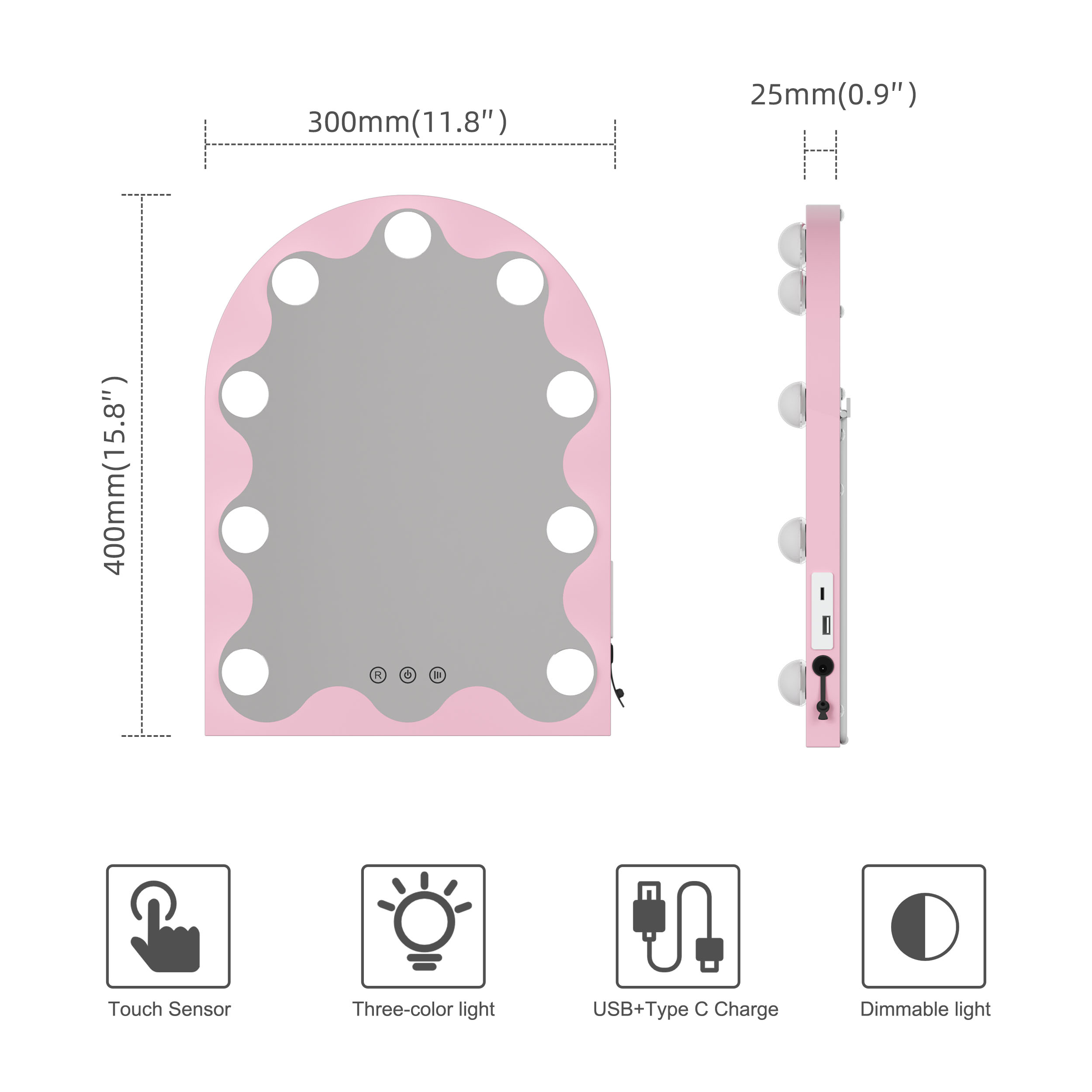 Arch Hollywood Vanity Mirror