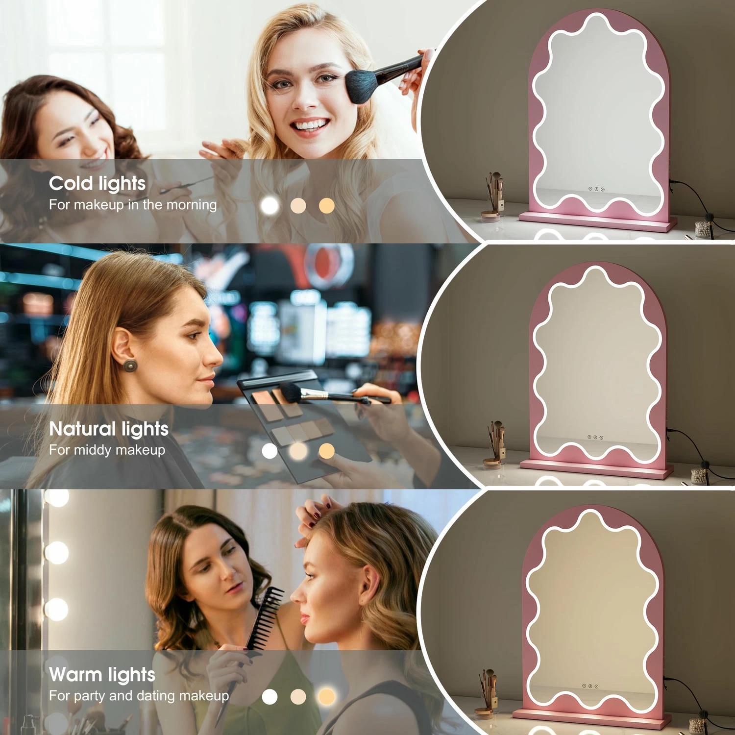 Gebogen kaptafelspiegel