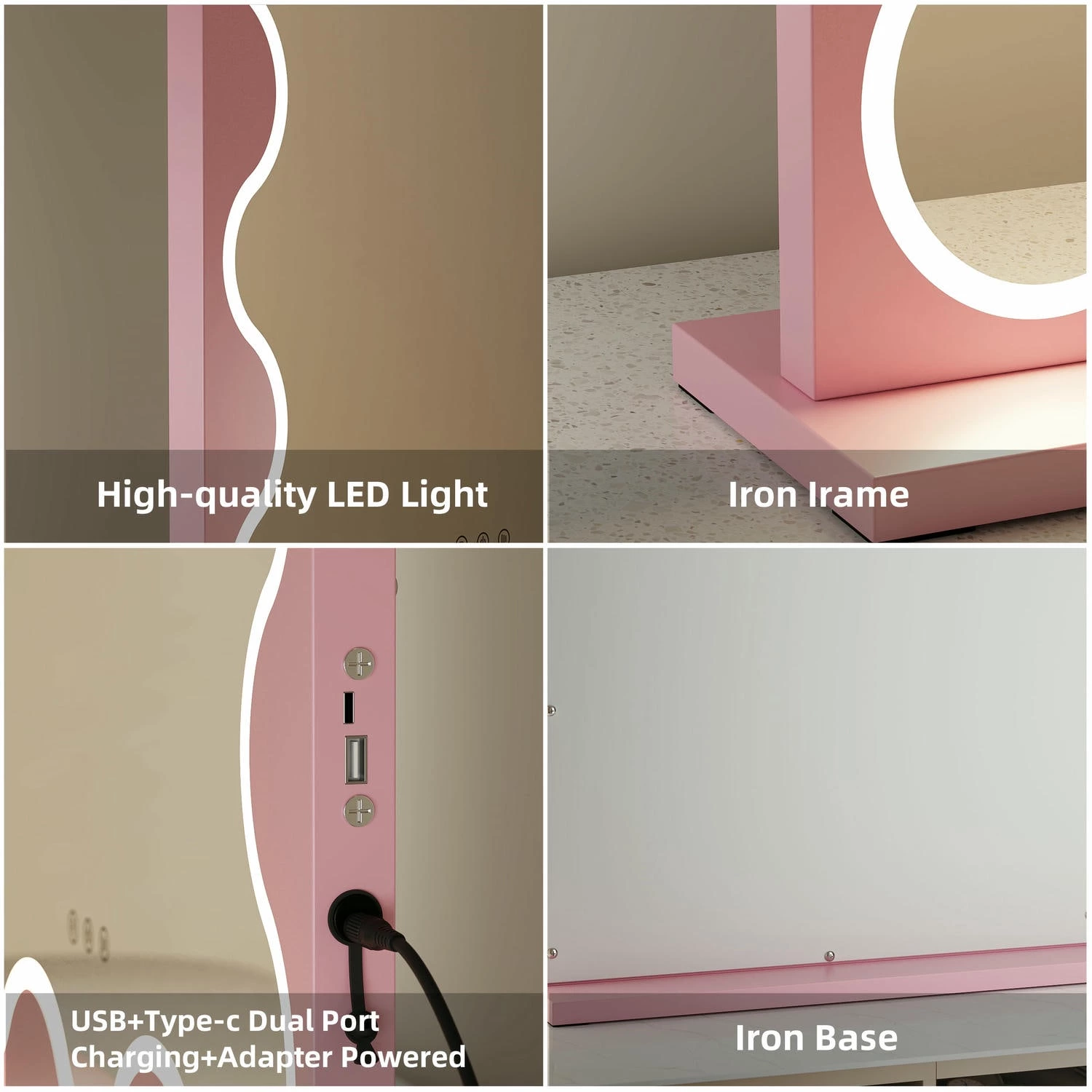 Gebogen kaptafelspiegel