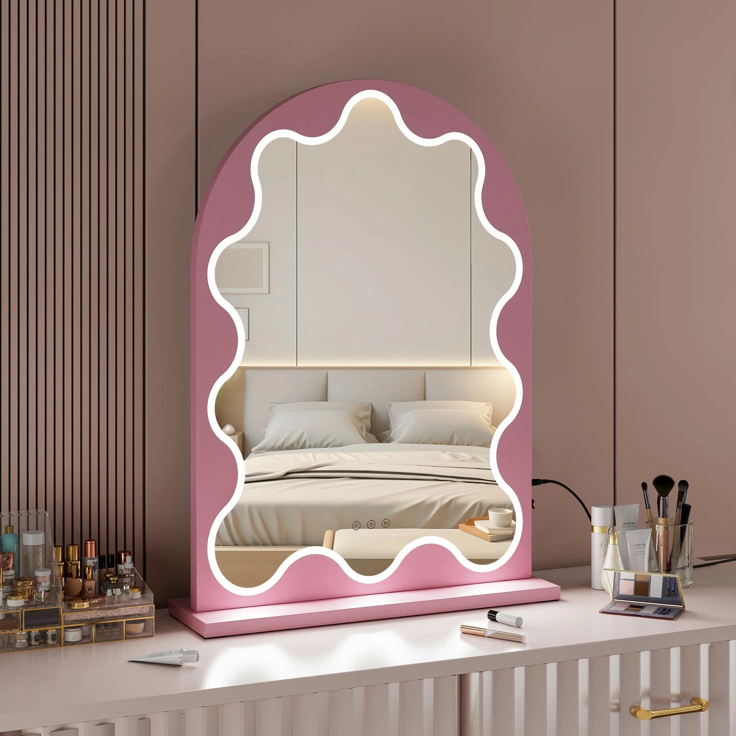 Miroir de courtoisie arqué à LED
