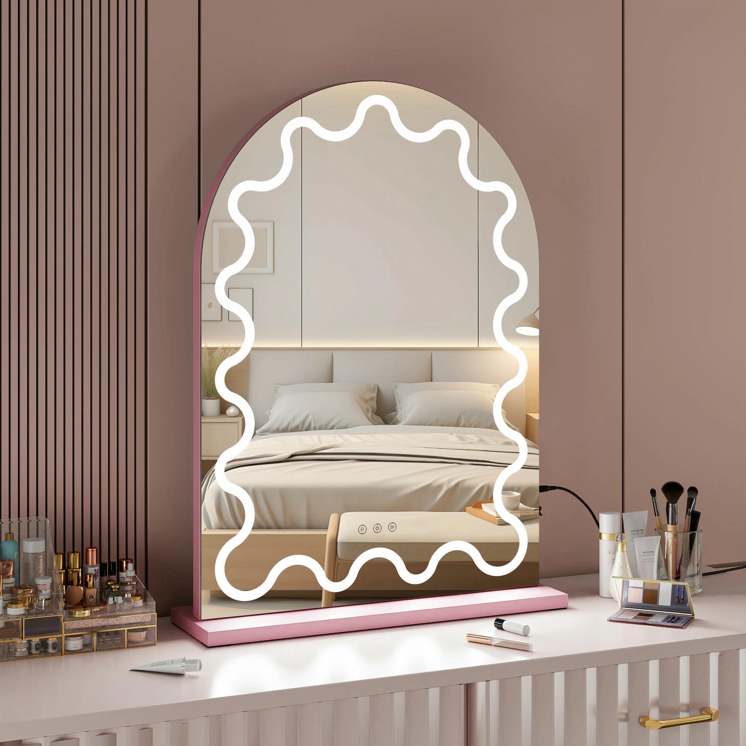 Miroir de coiffeuse arqué