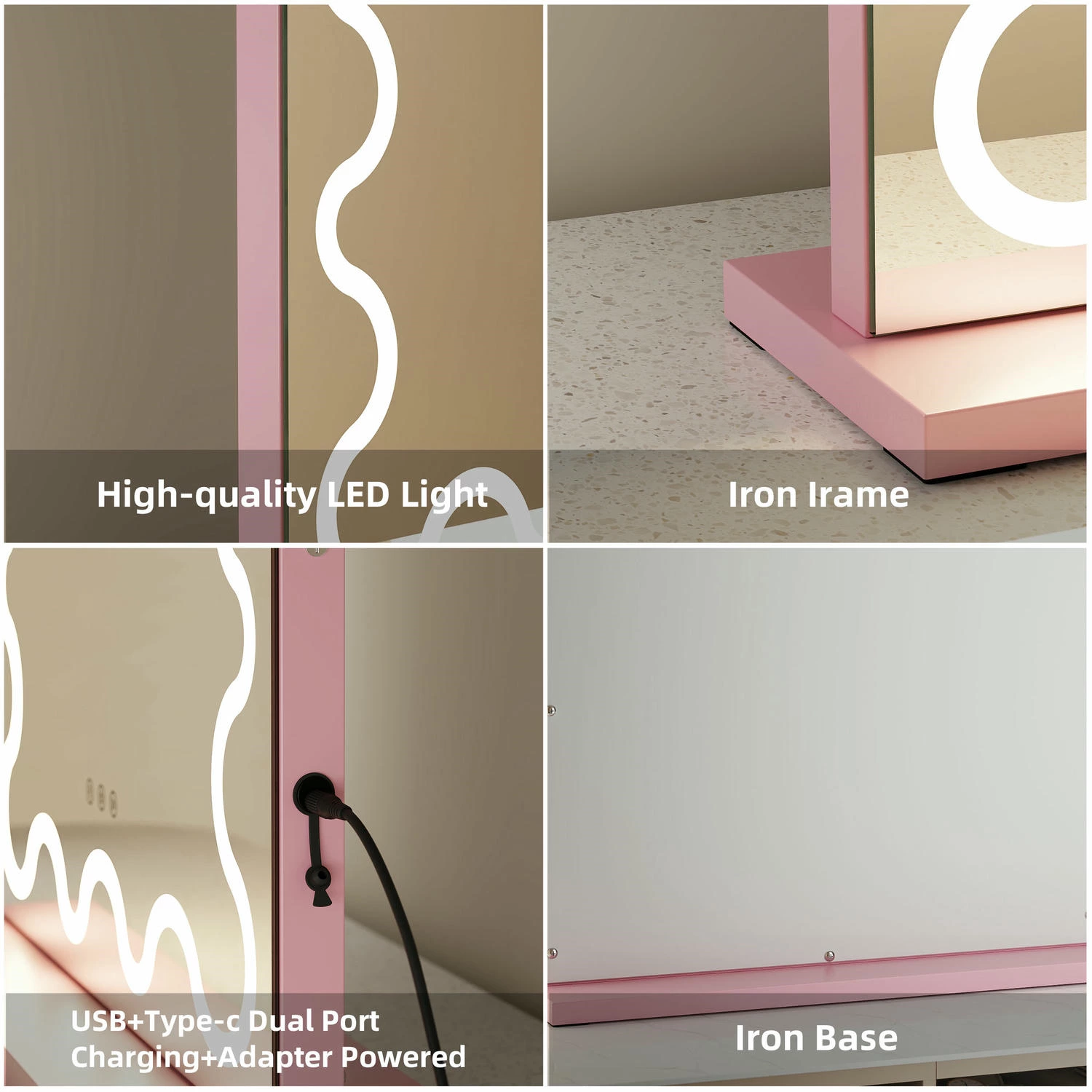 Gebogen kaptafelspiegel