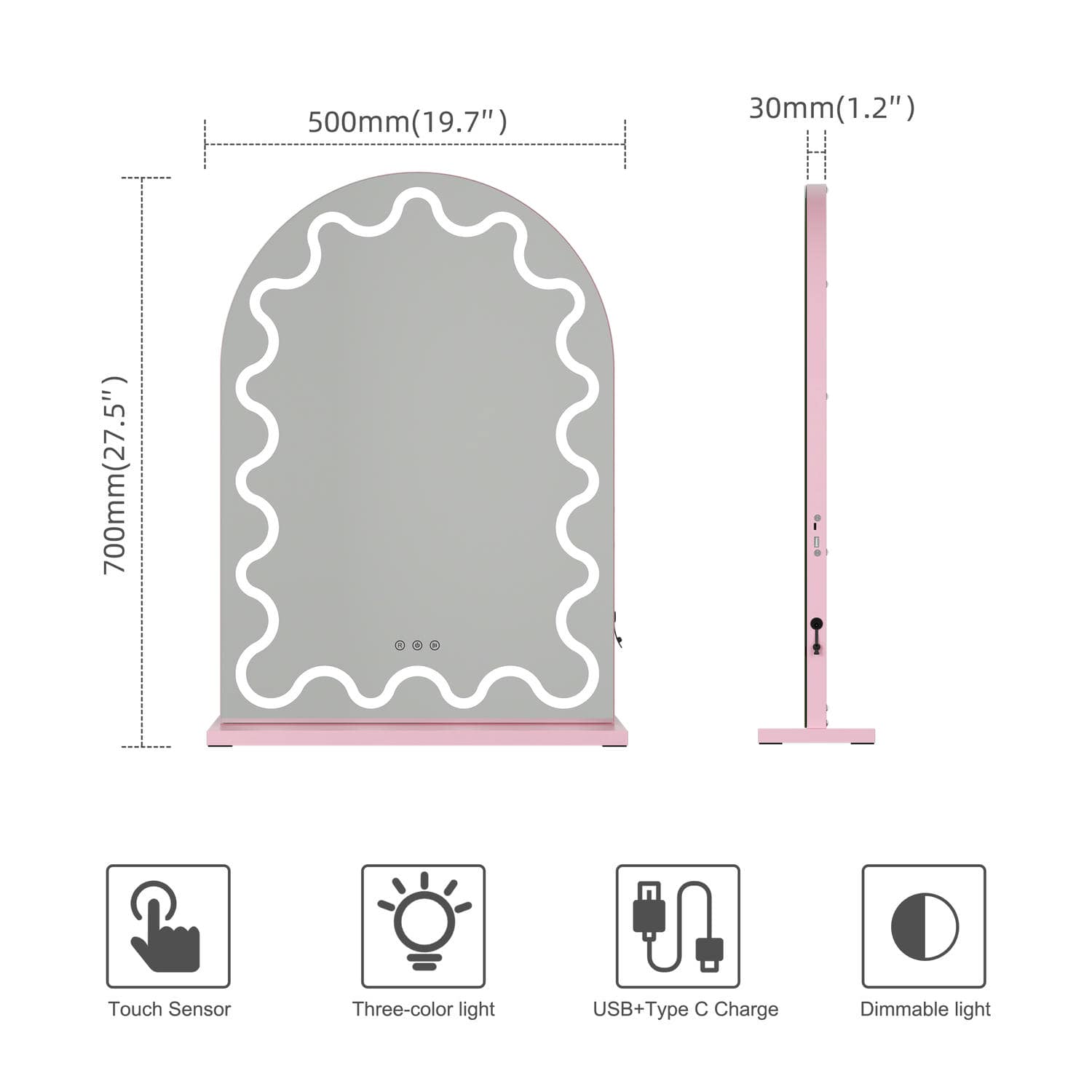 Arched LED Vanity Mirror