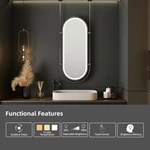 Miroir de salle de bain ovale suspendu à LED
