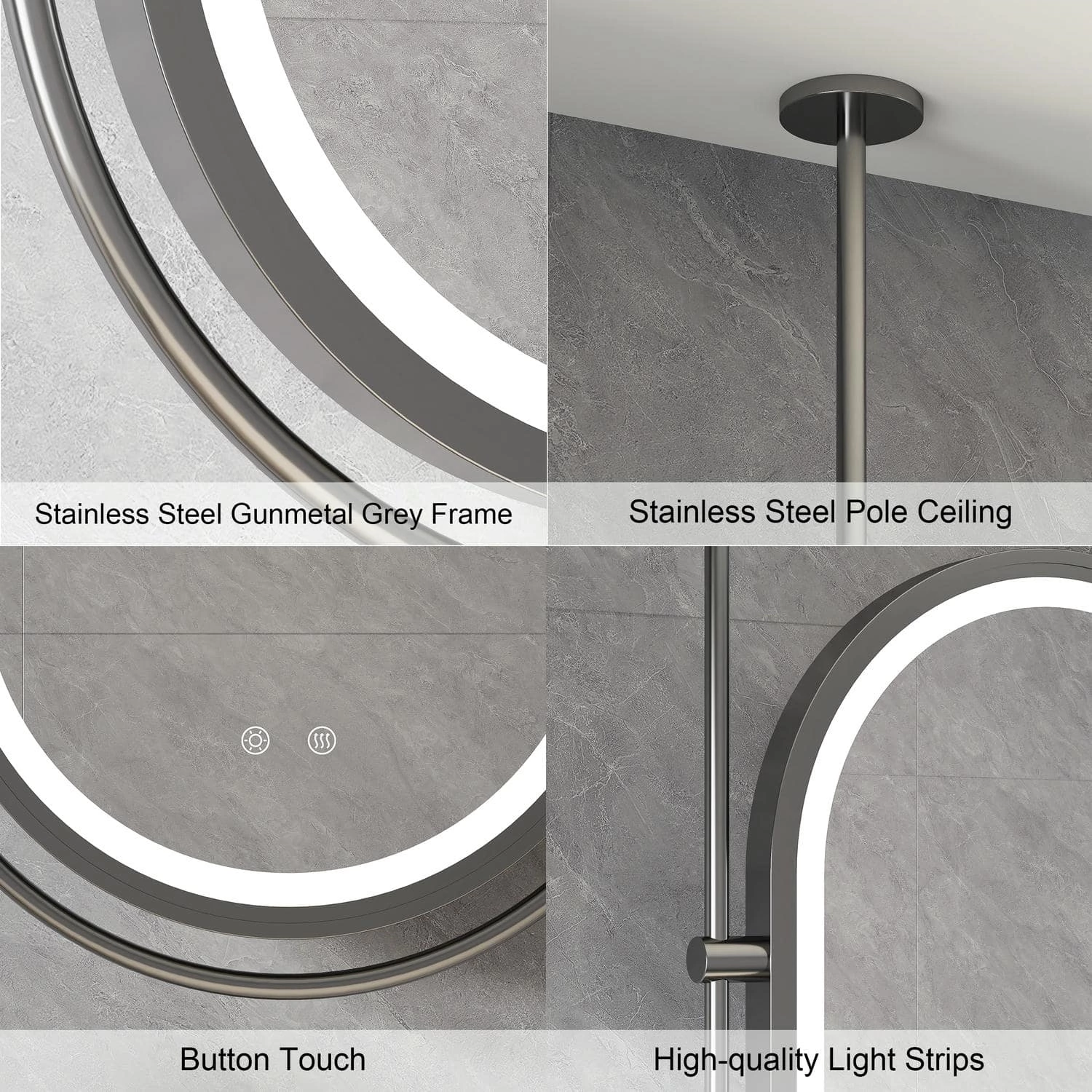 Miroir ovale dans la salle de bain