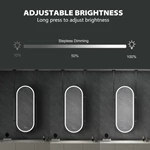 Miroir de salle de bain ovale suspendu à LED