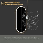 Miroir de salle de bain ovale suspendu à LED