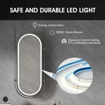 Miroir de salle de bain ovale suspendu à LED