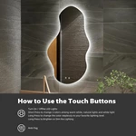 Miroir de salle de bain LED irrégulier