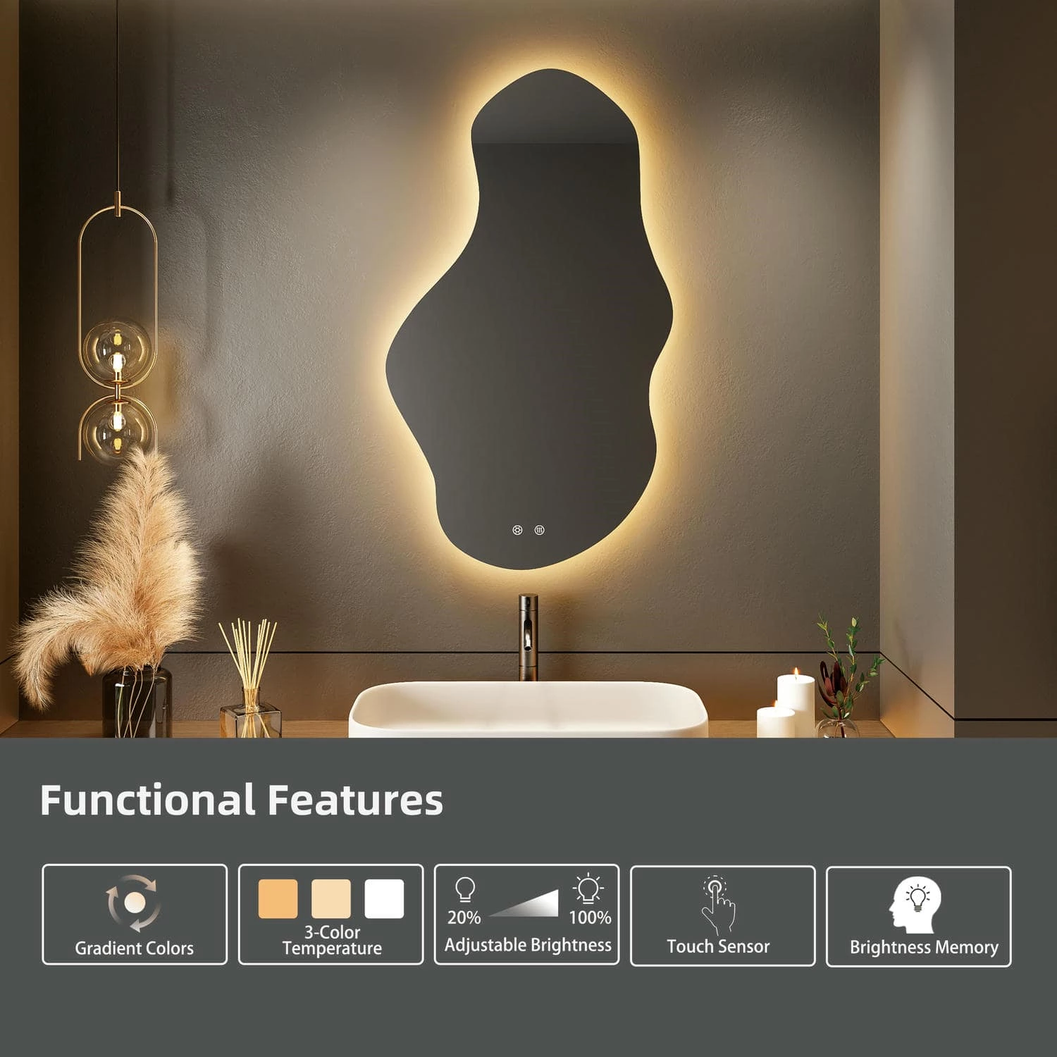 Onregelmatige badkamerspiegel