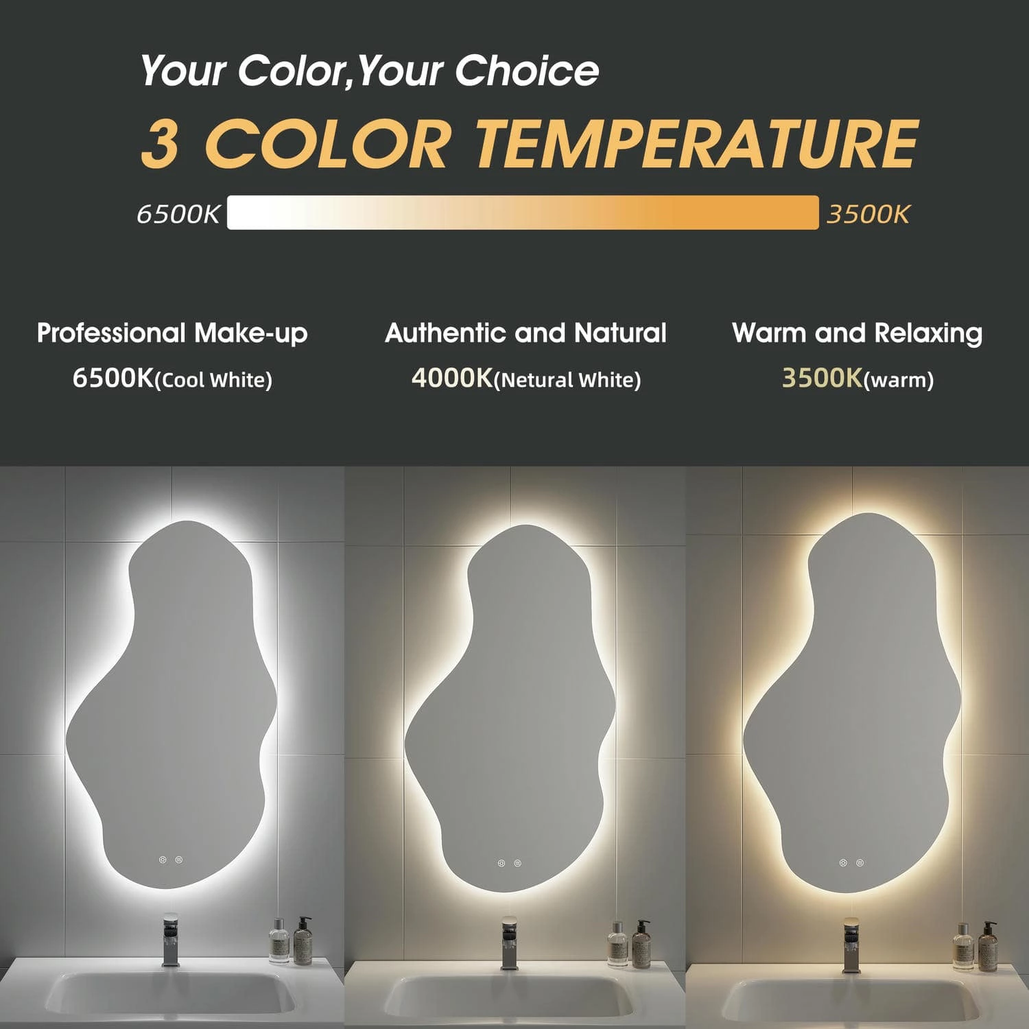 Onregelmatige badkamerspiegel