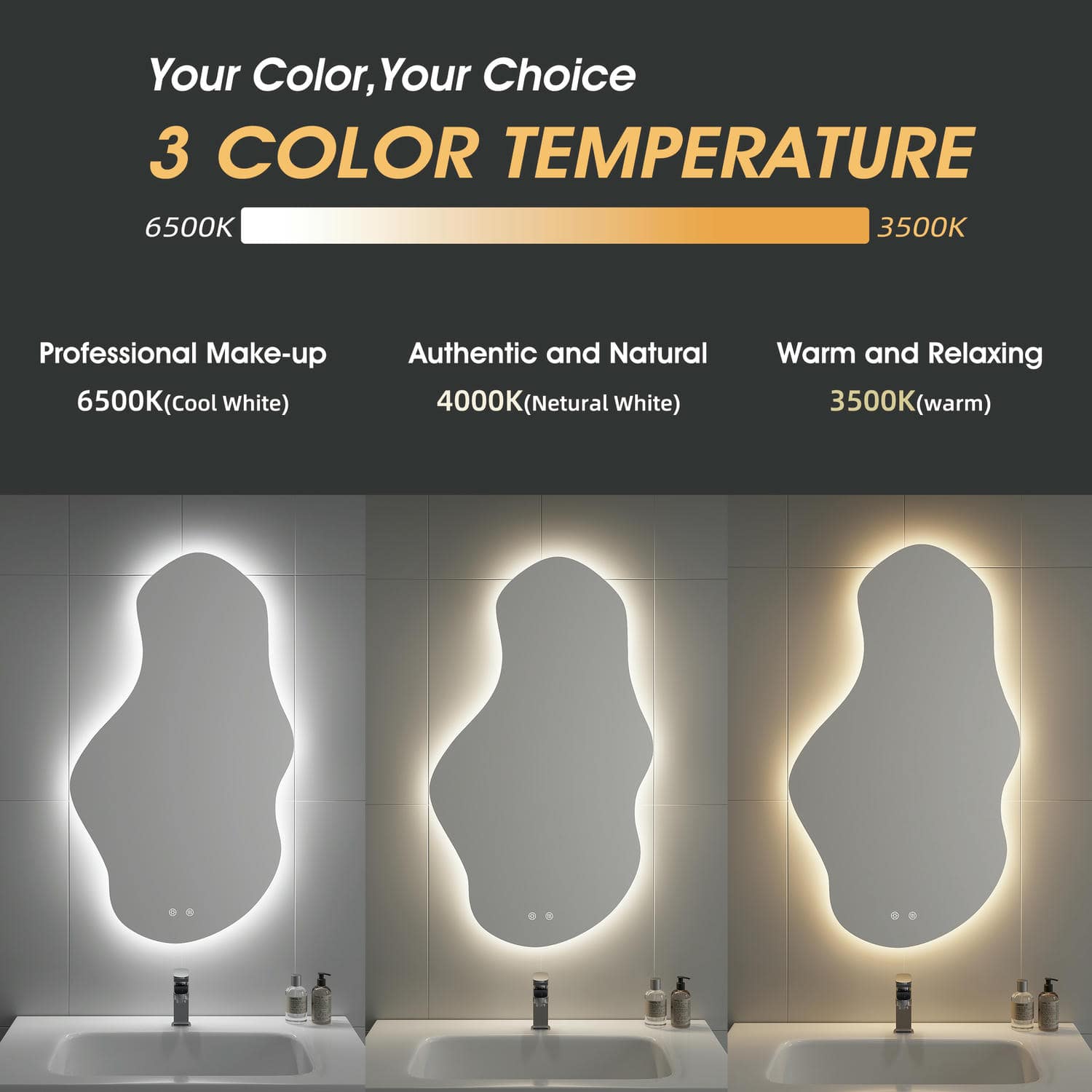 Irregular LED Bathroom Mirror