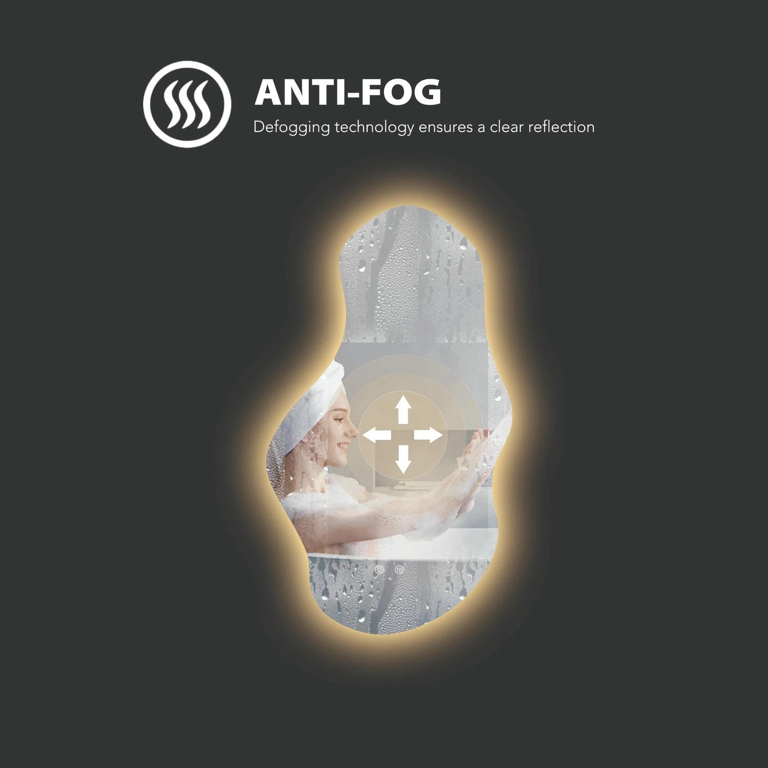 Onregelmatig gevormde badkamerspiegels