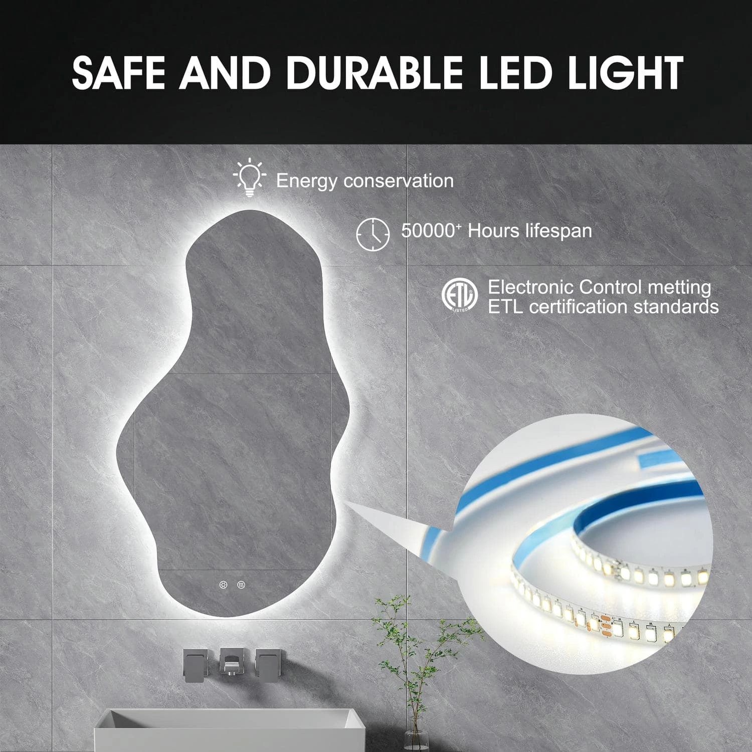 Onregelmatige badkamerspiegel