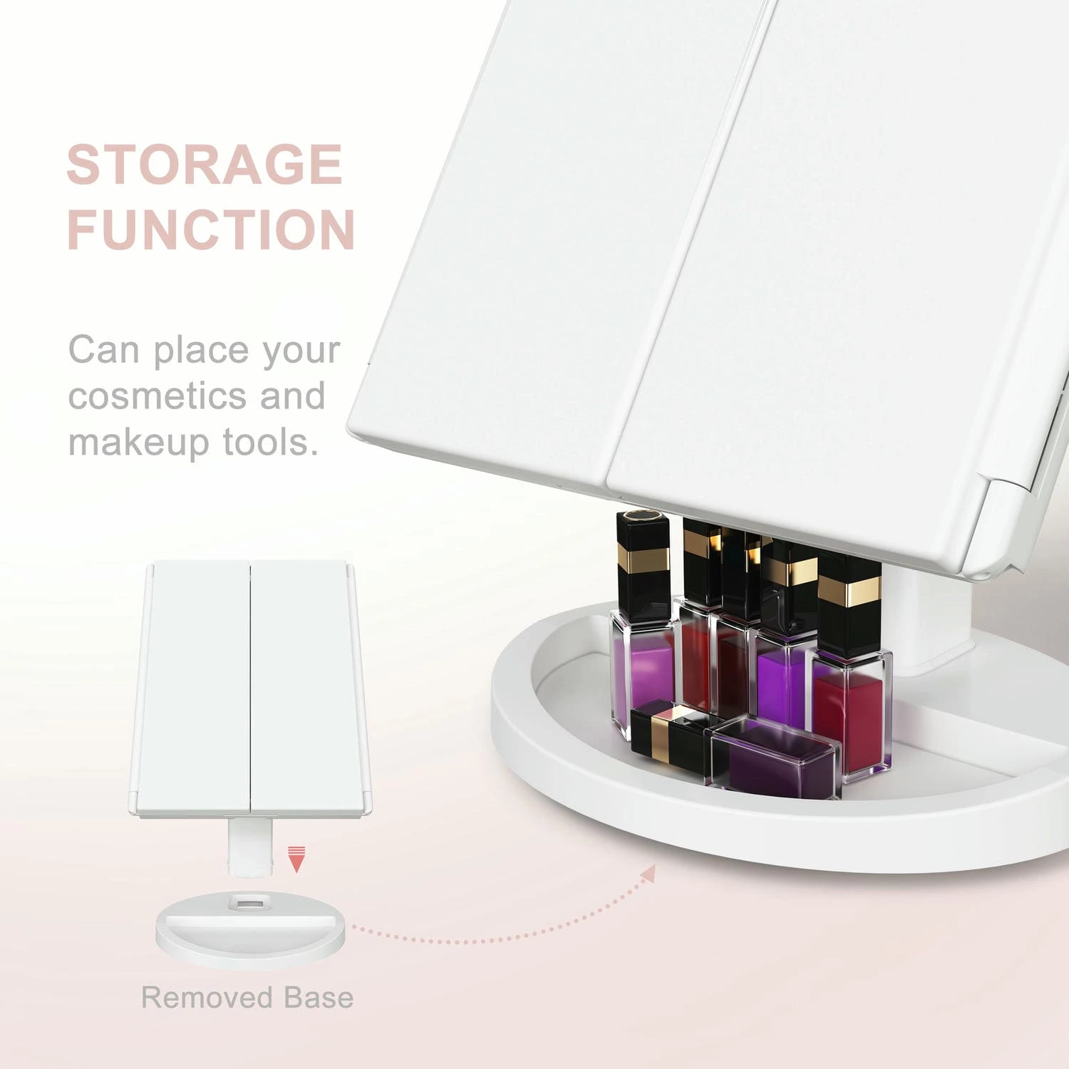 Led drievoudige kaptafelspiegel