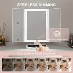 Miroir de coiffeuse à trois volets avec LED