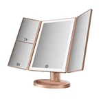 Miroir de coiffeuse à trois volets avec LED