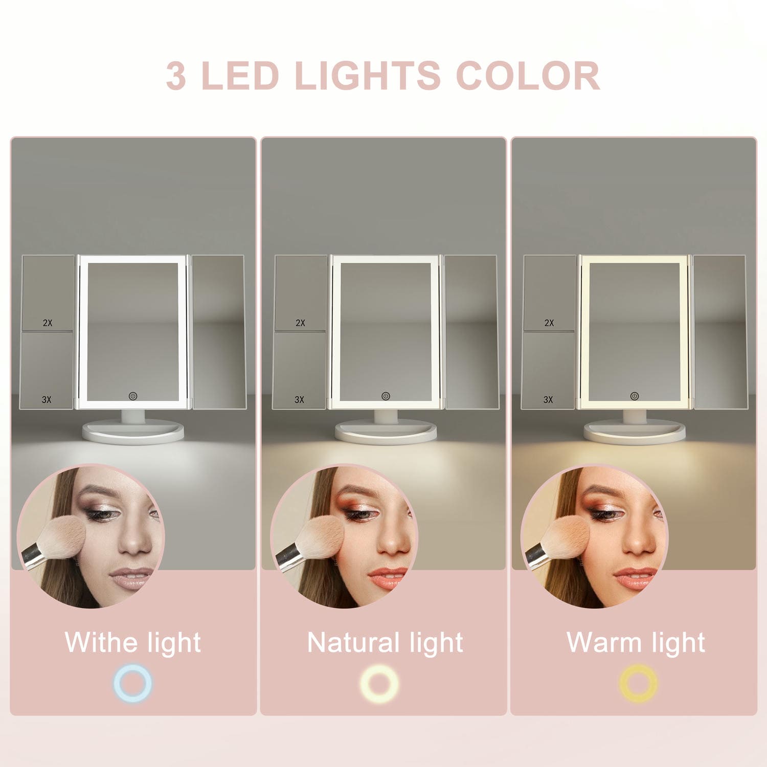 Led Trifold Vanity Mirror