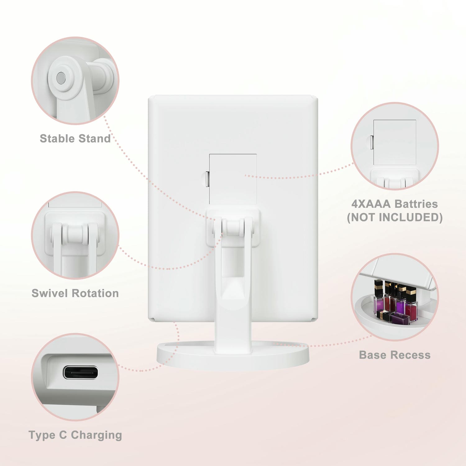 Led Trifold Vanity Mirror