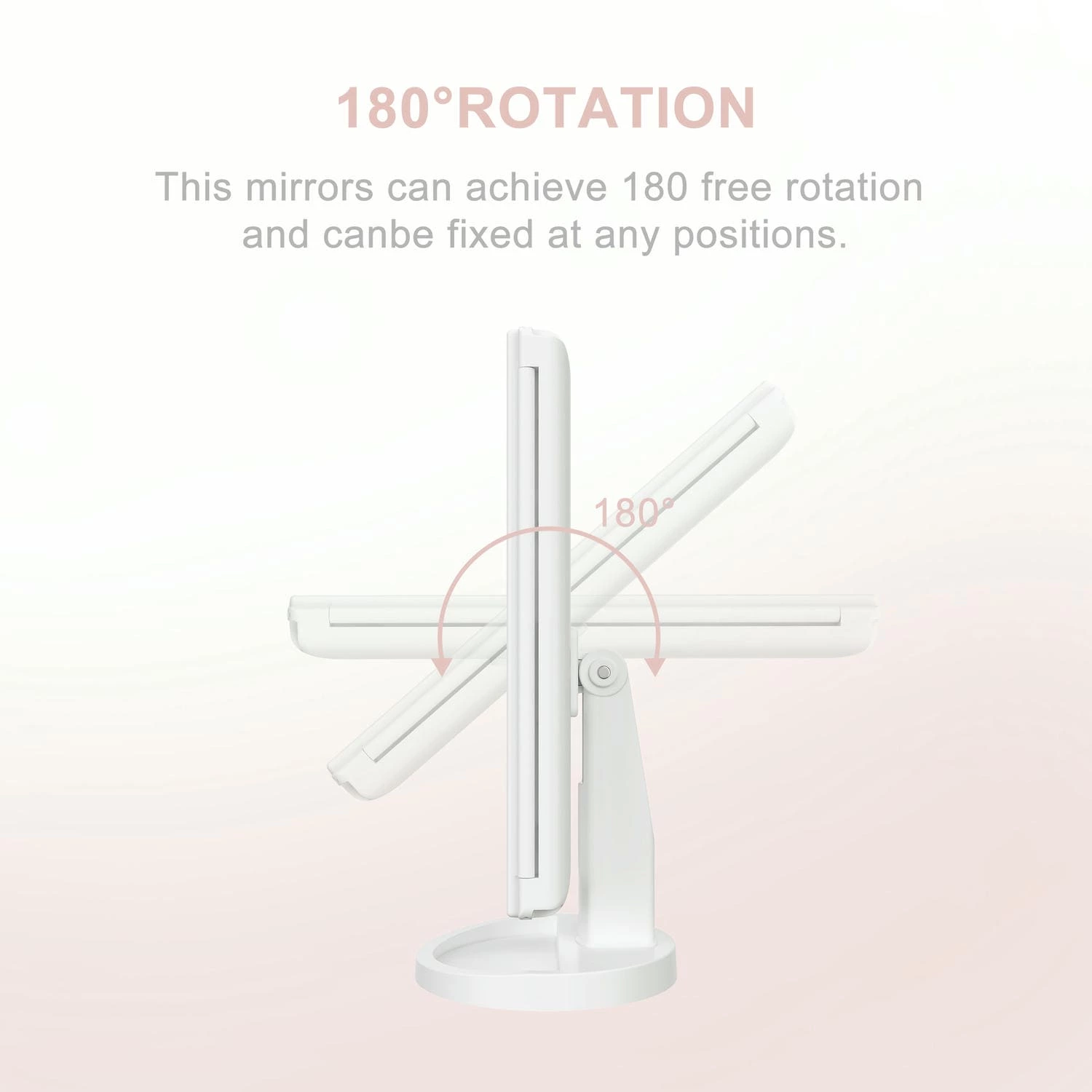 Led drievoudige kaptafelspiegel