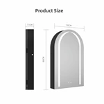 Armoire de salle de bain avec miroir LED arqué