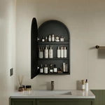 Armoire de salle de bain avec miroir LED arqué