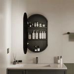 Armoire de salle de bain ovale avec miroir LED