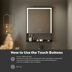 Miroir de salle de bain avec étagère