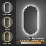 Miroir de salle de bain ovale à LED