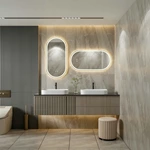 Miroir de salle de bain ovale à LED