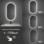 Miroir de salle de bain ovale à LED