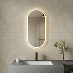Miroir de salle de bain ovale à LED