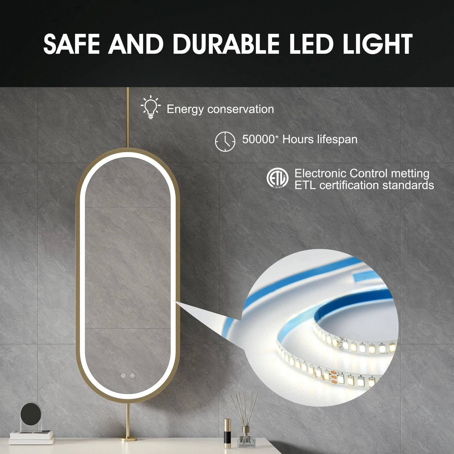 Miroir de plafond pour salle de bain