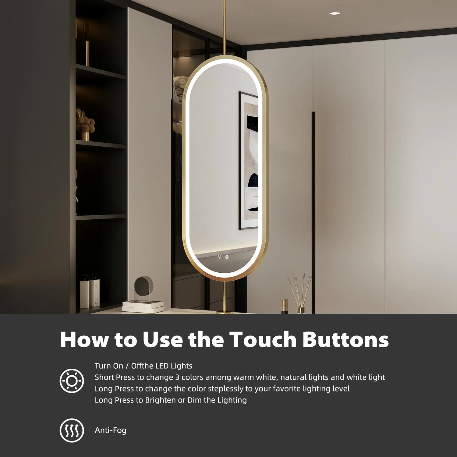 Ovale badkamerspiegel